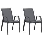 Tuinstoelen grijs 2 st | Retour Deal 40% | OP = OP, Tuin en Terras, Verzenden, Nieuw