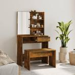 vidaXL Kaptafelset 74,5x40x141 cm gerookt eiken, Huis en Inrichting, Verzenden, Nieuw