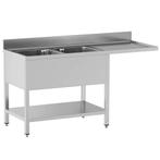 Spoeltafel | RVS | 2 Spoelbakken (Links) + Afdruipvlak |, Verzenden