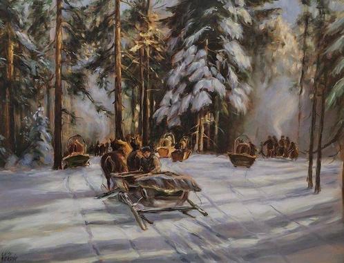 Jablonski (XXI) - Winterlandschap, Antiquités & Art, Art | Peinture | Classique