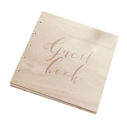 Gastenboek Hout 22cm, Hobby en Vrije tijd, Feestartikelen, Nieuw, Verzenden