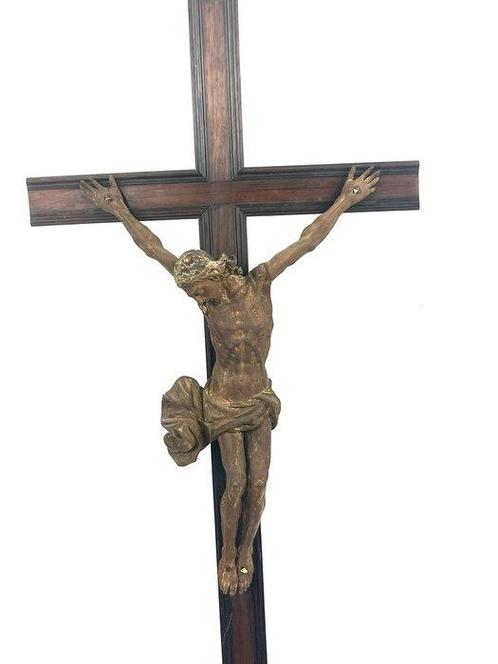 Croix - Palissandre - 1850-1900 - figure du Christ 114 cm, Antiek en Kunst, Kunst | Niet-Westerse kunst