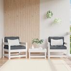 vidaXL Tuinstoelen met kussens 2 st massief grenenhout wit, Tuin en Terras, Tuinsets en Loungesets, Verzenden, Nieuw