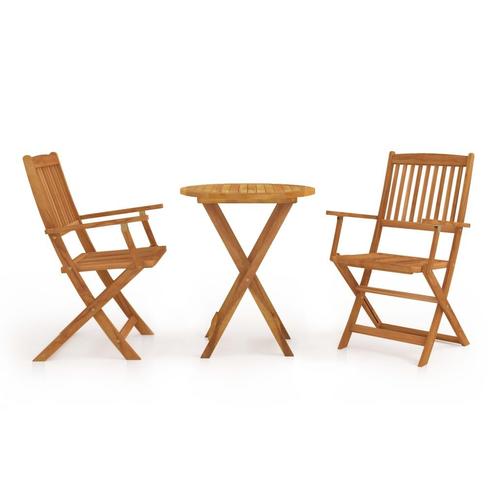 vidaXL 3-delige Bistroset inklapbaar massief acaciahout, Tuin en Terras, Tuinsets en Loungesets, Nieuw, Verzenden
