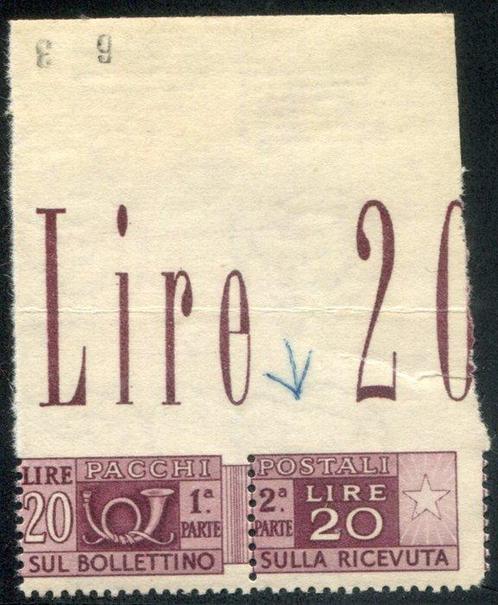 Italië 1946/1951 - Republiek 20 lire paarse postzakken, Postzegels en Munten, Postzegels | Europa | Italië