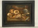 Scuola fiamminga (XIX) - Vanitas con teschi, libri, armatura, Antiek en Kunst