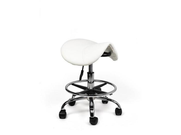 Zadelkruk Wit- Lage uitvoering met Voetsteun, Huis en Inrichting, Krukjes, Nieuw, In hoogte verstelbaar