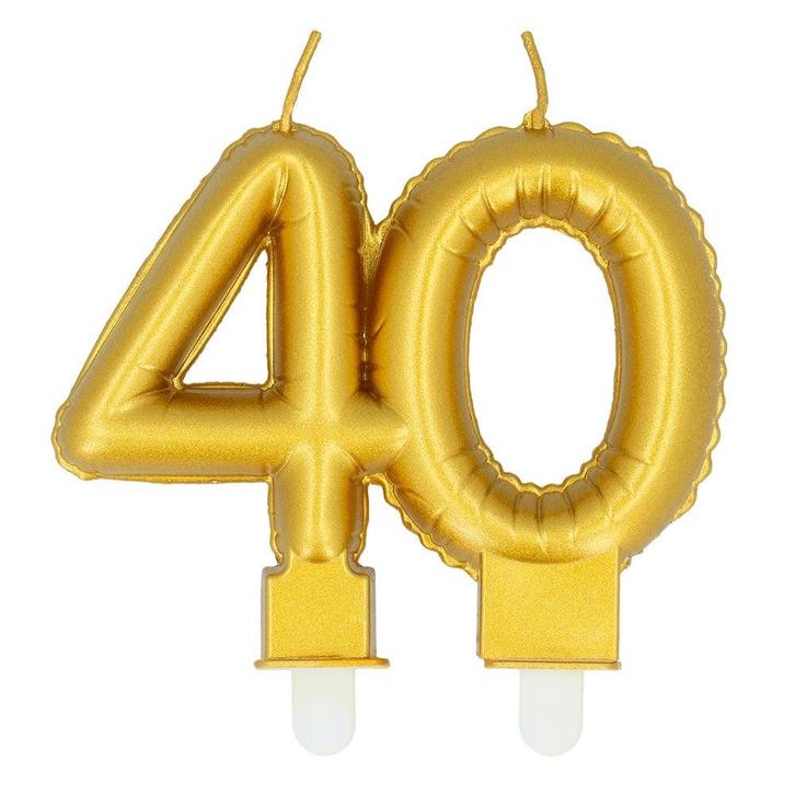 Gouden Kaars 40 Jaar 8cm, Hobby en Vrije tijd, Feestartikelen, Nieuw, Verzenden