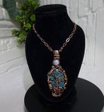 chrysocolla Handgemaakte met draad omhulde levensboom hanger