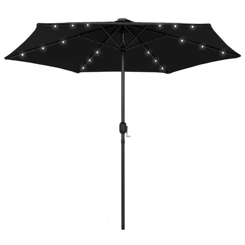 vidaXL Parasol met LED-verlichting en aluminium paal 270 cm, Tuin en Terras, Parasols, Nieuw, Verzenden
