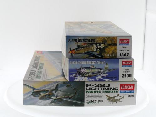 Schaal 1:72 3 bouwpakketten Geallieerden Jachtvliegtuigen..., Hobby en Vrije tijd, Modelbouw | Vliegtuigen en Helikopters, Zo goed als nieuw
