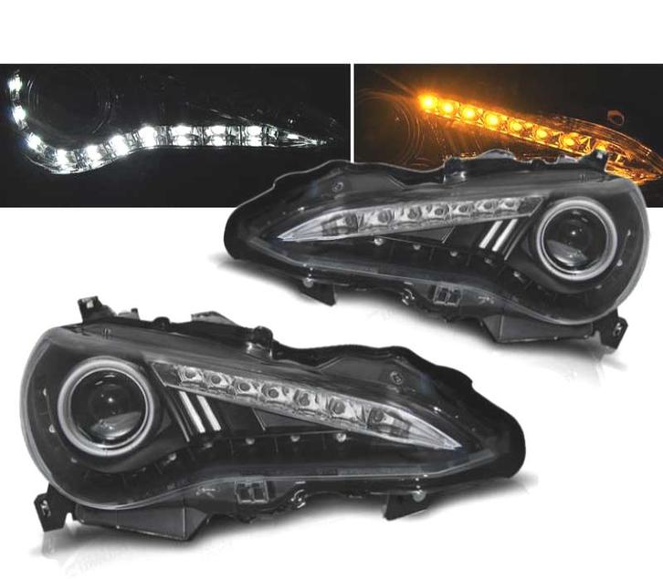 PHARES XÉNON POUR TOYOTA GT 86 12-ANGEL EYES FOND NOIR, Auto-onderdelen, Verlichting, Verzenden