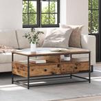 vidaXL Salontafel met lade Oud Hout 100 x 51 x 45 cm Bewerkt, Verzenden