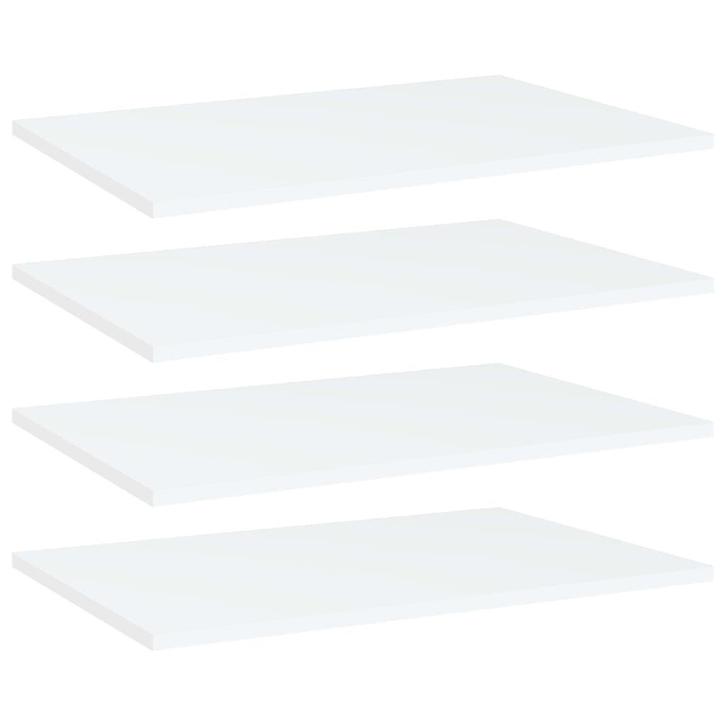 vidaXL Wandschappen 4 st 60x40x1,5 cm bewerkt hout wit, Huis en Inrichting, Woonaccessoires | Wandplanken en Boekenplanken, Nieuw