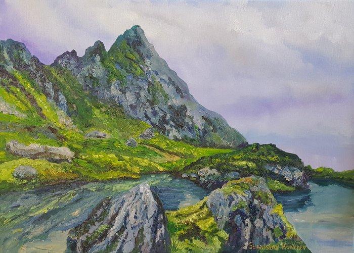 Stanislav Kunchev 1984 - Highland reflections - i-CAC &, Antiek en Kunst, Kunst | Schilderijen | Modern