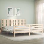 vidaXL Bedframe met hoofdbord massief hout 200x200 cm, Huis en Inrichting, Slaapkamer | Bedden, Verzenden, Nieuw