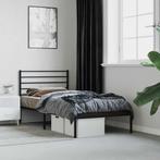 vidaXL Bedframe met hoofdbord metaal zwart 90x200 cm, Huis en Inrichting, Slaapkamer | Bedden, Verzenden, Nieuw