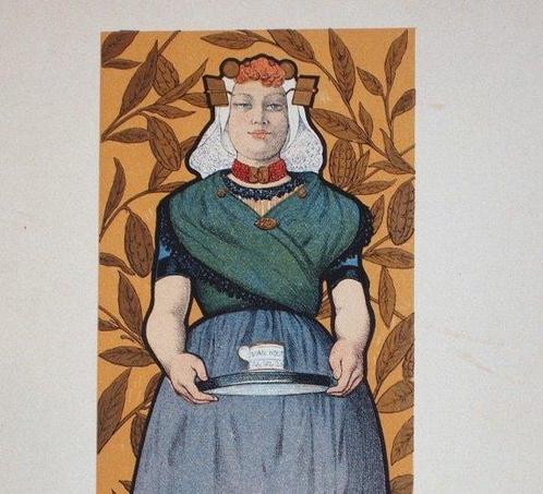 Adolphe Willette (1857-1926) - Cacao Van Houten, Antiek en Kunst, Kunst | Designobjecten