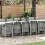 vidaXL Tuin Eettafel Set 17 pcs Lichtgrijs Polt riet, Tuin en Terras, Verzenden, Nieuw