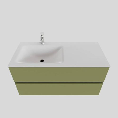 Badkamermeubel Solid Surface BWS Oslo 100x46 cm Links Mat, Doe-het-zelf en Bouw, Sanitair, Bad, Nieuw, Ophalen of Verzenden