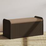vidaXL Opbergbankje met kussen 115x51x52 cm poly rattan, Tuin en Terras, Verzenden, Nieuw