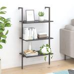 vidaXL Ladderrek met 3 schappen 64x35x120,5 cm zwart, Huis en Inrichting, Verzenden, Nieuw