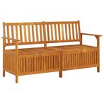 vidaXL Opbergbankje met kussen 148 cm massief acaciahout, Tuin en Terras, Tuinsets en Loungesets, Verzenden, Nieuw