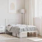 vidaXL Cadre de lit métal avec tête de lit blanc 100x190, Verzenden