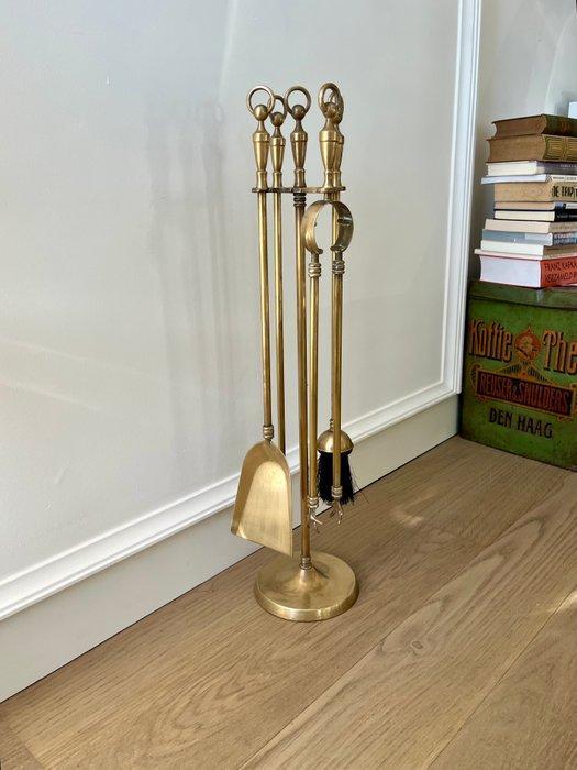 Fireplace set - Openhaard accessoire - Messing, Antiek en Kunst, Curiosa en Brocante