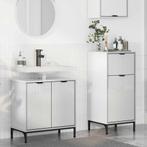 vidaXL Badkamermeubel Set Geruit 2 pcs Hoogglans wit 39,5 x, Huis en Inrichting, Badkamer | Badkamermeubels, Verzenden, Nieuw