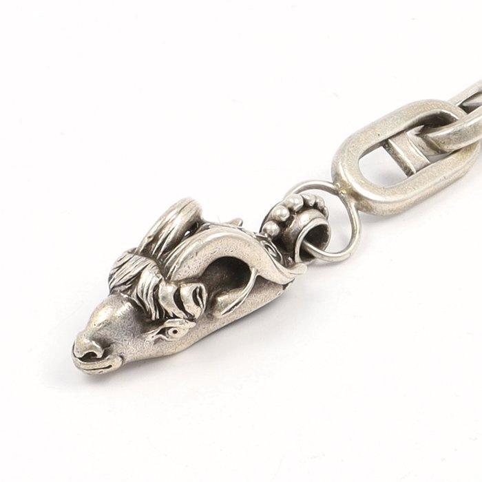 NO RESERVE - Ramskop - Sleutelhanger, Antiek en Kunst, Antiek | Zilver en Goud