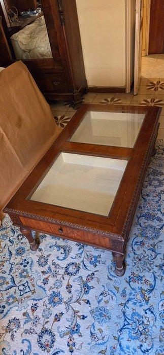 Middentafel - Hout, Glas - salontafel, Antiek en Kunst, Curiosa en Brocante