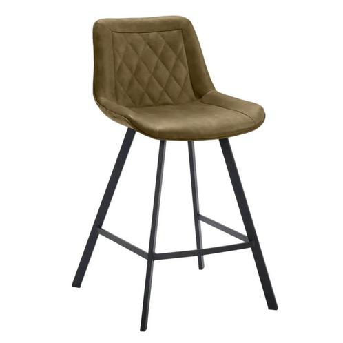 Barkrukken | JORIS | Leer/Metaal | Moss | Zwarte Poten |, Zakelijke goederen, Horeca | Keukenapparatuur, Nieuw in verpakking, Verzenden