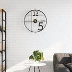 vidaXL Wandklok Ø50 cm ijzer zwart, Huis en Inrichting, Verzenden, Nieuw