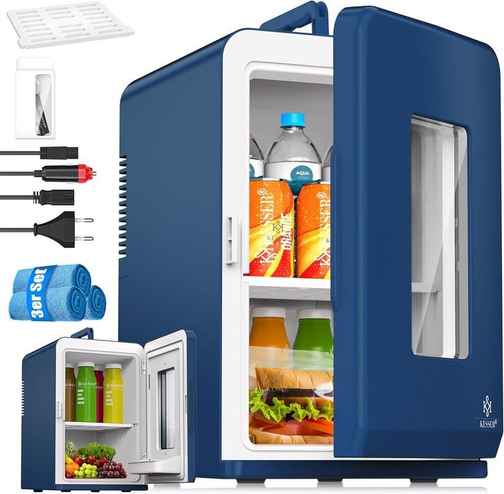 KESSER® Mini-koelkast - 15 Liter - 5-65°C - Marineblauw, Huis en Inrichting, Woonaccessoires | Overige, Verzenden