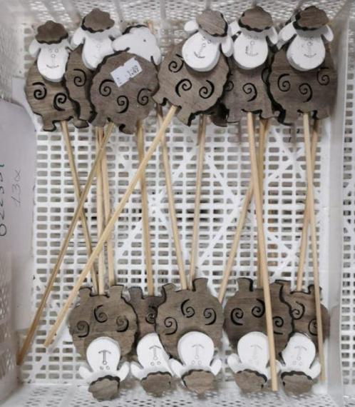 Bijsteker Houten schapen Grijs per stuk Schaapjes, Maison & Meubles, Accessoires pour la Maison | Plantes & Fleurs artificielles