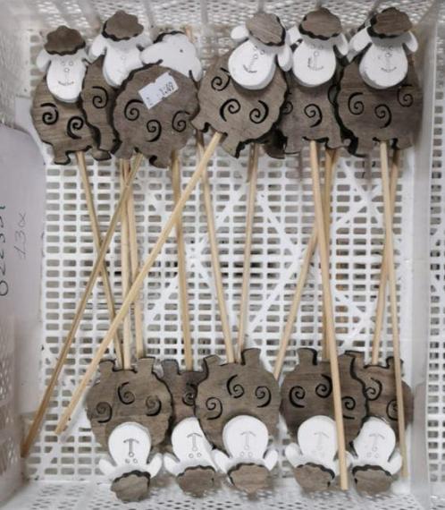 Bijsteker Houten schapen Grijs per stuk Schaapjes, Huis en Inrichting, Woonaccessoires | Kunstplanten en Kunstbloemen, Nieuw