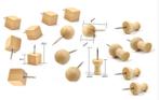 Set van 90 houten punaises, 3 vormen, Nieuw, Verzenden