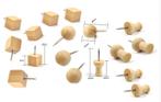 Set van 90 houten punaises, 3 vormen, Doe-het-zelf en Bouw, Verzenden, Nieuw