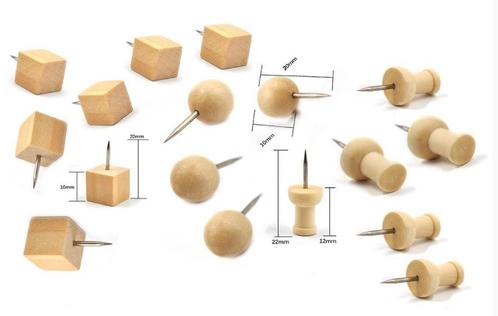 Set van 90 houten punaises, 3 vormen, Bricolage & Construction, Outillage | Autres Machines, Envoi