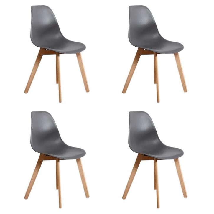Betaalbare set van 4 duurzame eetkamerstoelen KITO - grijs, Huis en Inrichting, Stoelen, Grijs, Vier, Nieuw, Ophalen of Verzenden
