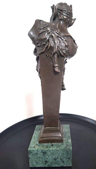 sculptuur, Buste van een Faun - 30 cm - Brons, Marmer, Antiek en Kunst, Antiek | Keramiek en Aardewerk