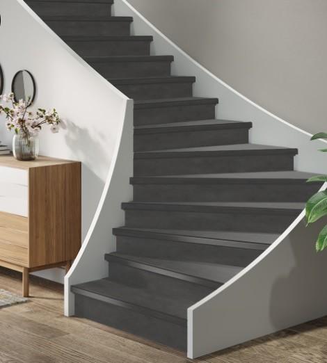 TRAPRENOVATIE SET CERAMO Antraciet / PVC ( SET Ten behoeve, Doe-het-zelf en Bouw, Ladders en Trappen, Ophalen of Verzenden