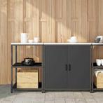 vidaXL Keukenopbergsysteem met plank 2 pcs Zwart 150 x 50 x, Verzenden, Nieuw