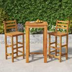 vidaXL 3-delige Tuinbarset massief acaciahout, Tuin en Terras, Verzenden, Nieuw