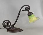 Daum - French art deco desk lamp - Lamp - Glas, smeedijzer