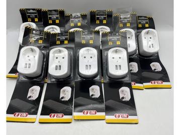 Veiling - 10x EXIN stekker/stopcontact met USB beschikbaar voor biedingen