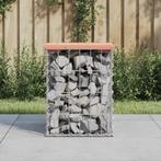 vidaXL Banc de jardin design gabion 33x31x42 cm bois, Jardin & Terrasse, Verzenden, Neuf