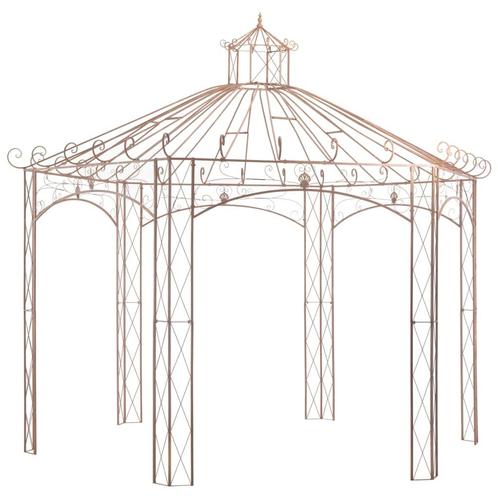 vidaXL Tuinpaviljoen 4 m ijzer antiekbruin, Tuin en Terras, Partytenten, Nieuw, Verzenden