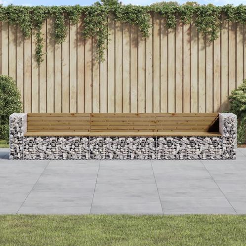 vidaXL Tuinbank schanskorfontwerp 347x71x65,5 cm, Tuin en Terras, Tuinsets en Loungesets, Nieuw, Verzenden